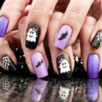 Bats and Ghosts Nail Art Design