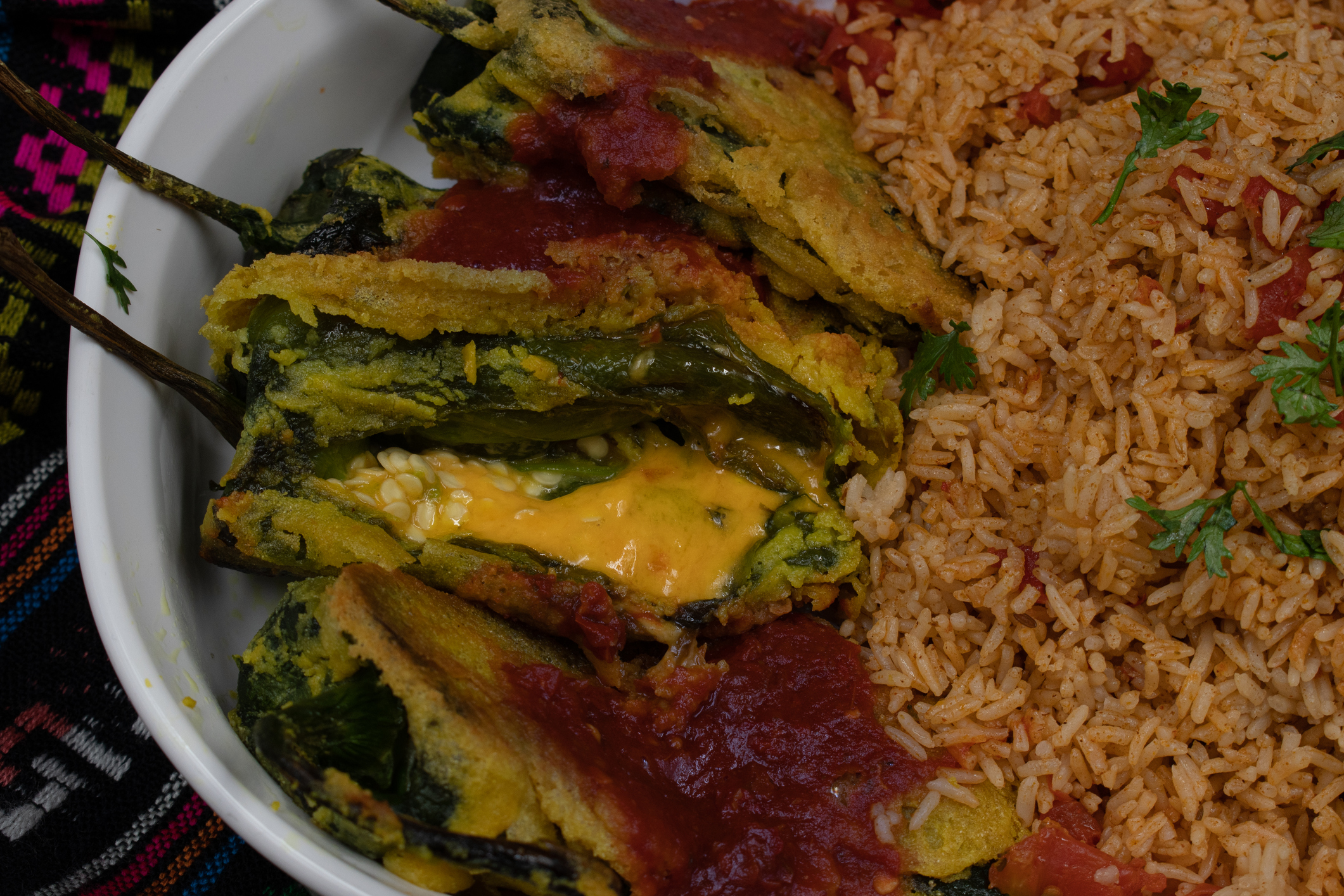 Vegetarian chiles rellenos