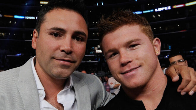 Oscar de la Hoya y Saul Canelo Alvarez