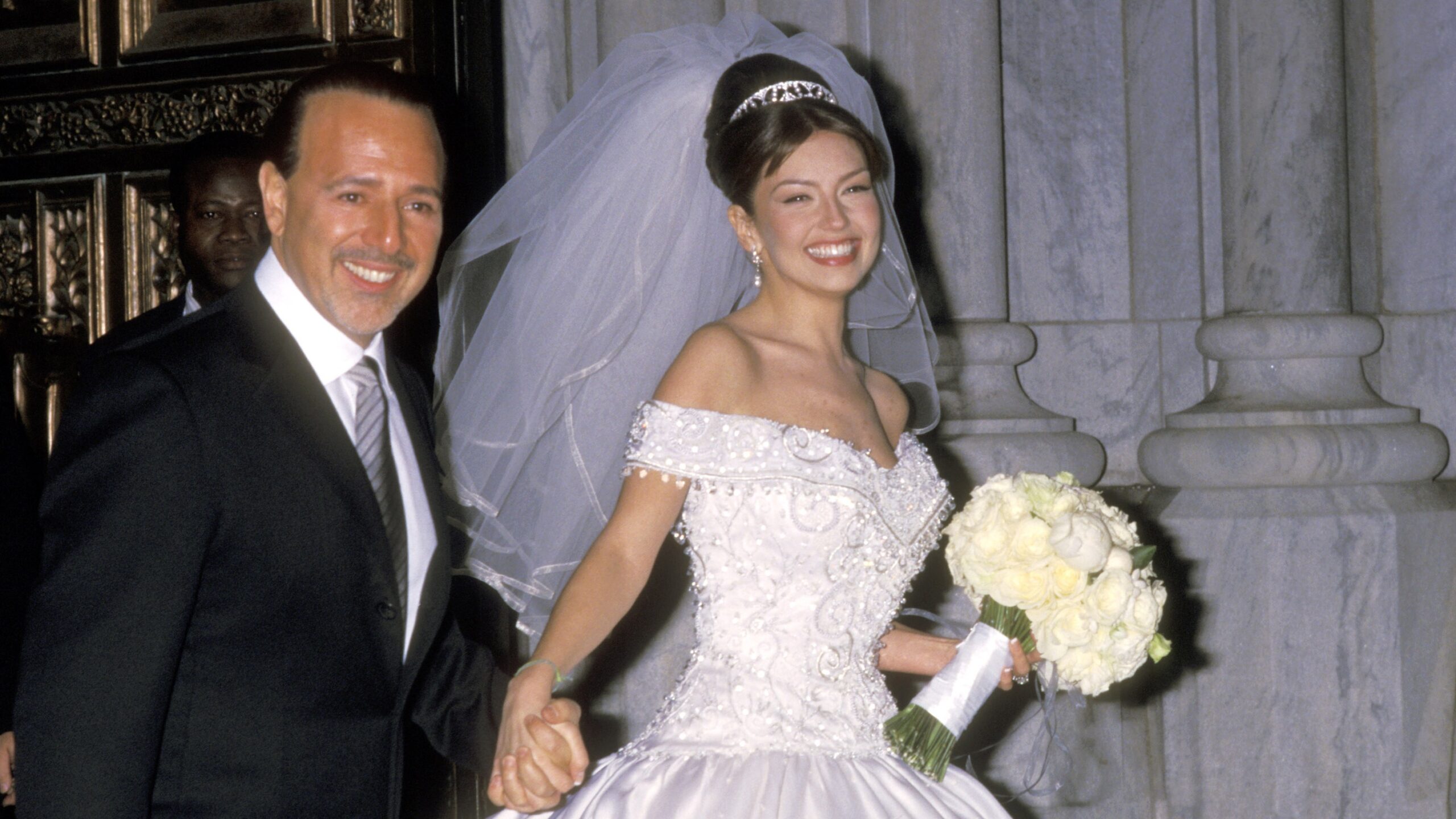 Thalia y Tommy Mottola en su boda