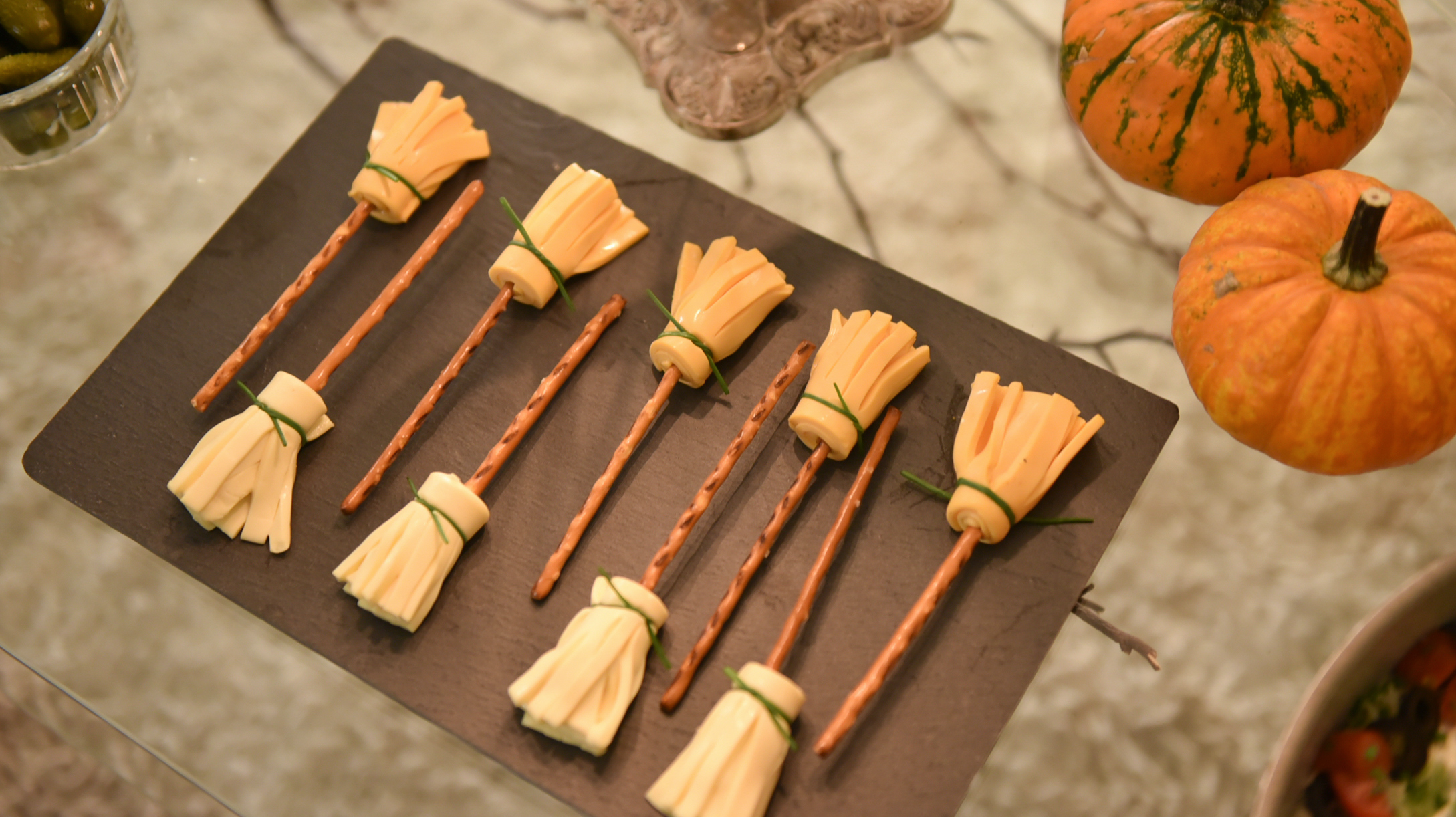 Broomstick appetizers - Halloween recipes