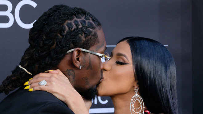 Offset and Cardi B kissing