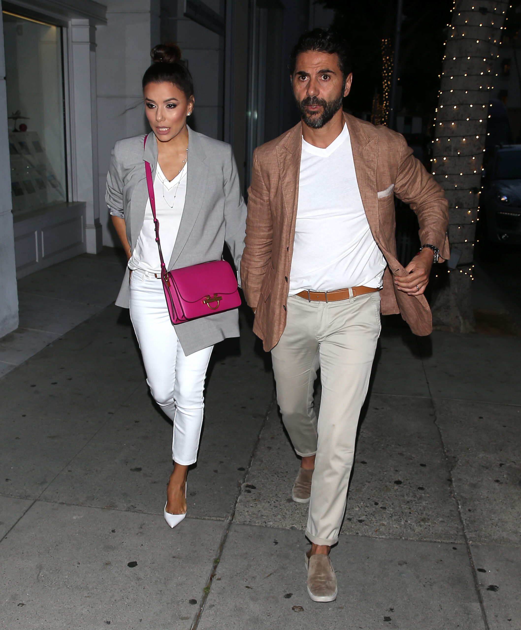 Eva Longoria And Her Husband Jose 'Pepe' Baston Were Dressed In Summer Wear As They Arrived For Dinner At 'Mr Chow' Restaurant In Beverly Hills