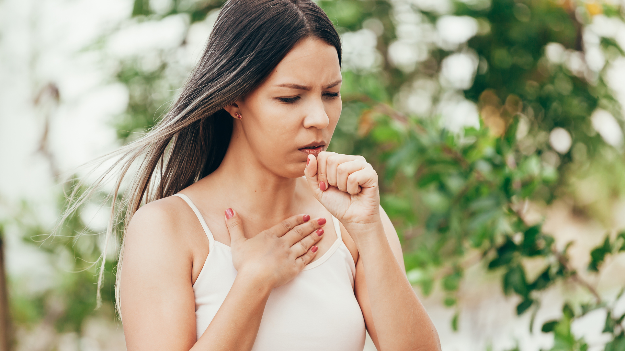 woman coughing