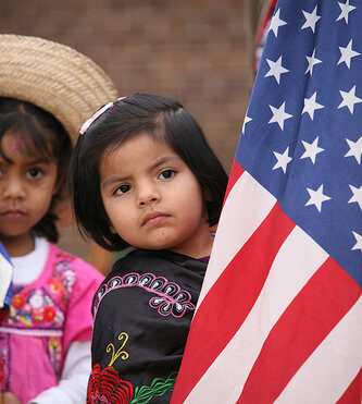 latina child american flag