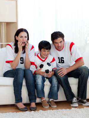 family watching sports