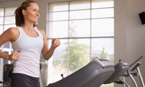 woman on treadmill