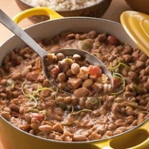 pinto bean and Andouille sausage stew