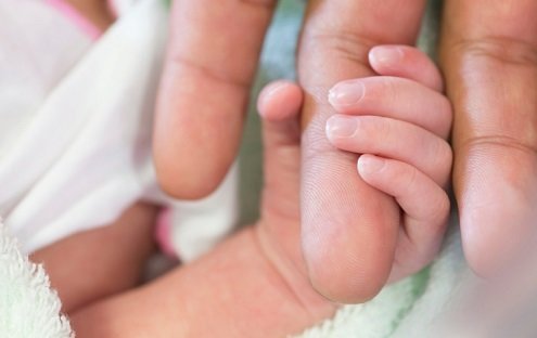 baby and mommy hands