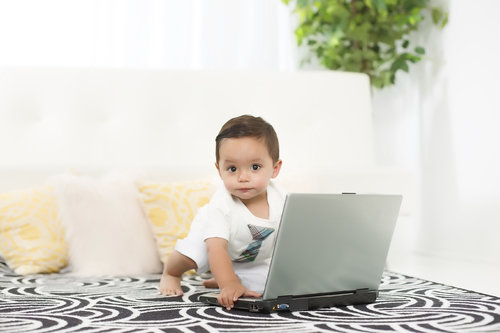 baby with laptop