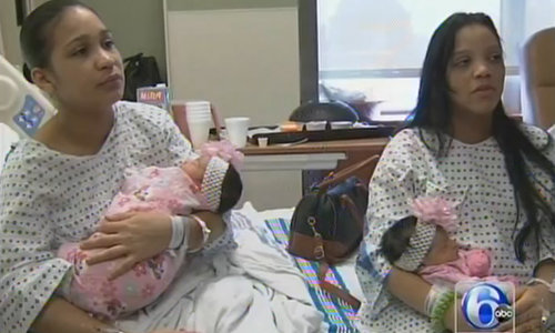 sisters give birth 15 minutes apart