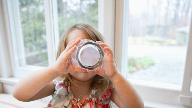 girl drinking milk