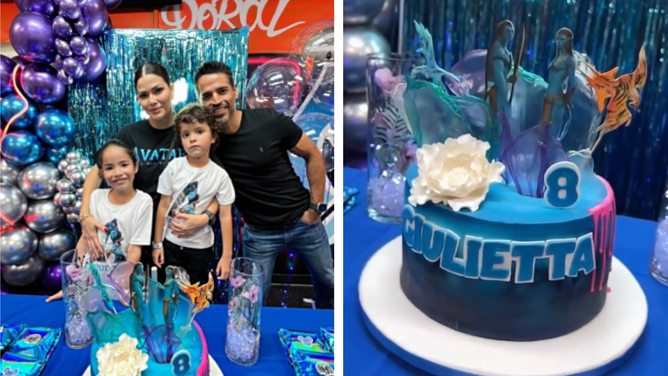 Ana Patricia Gámez en la fiesta de cumpleaños 8 de su hija Giulietta