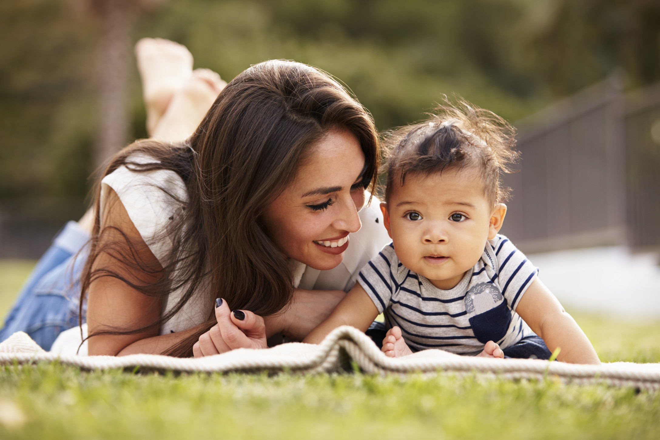 mother and baby at the park