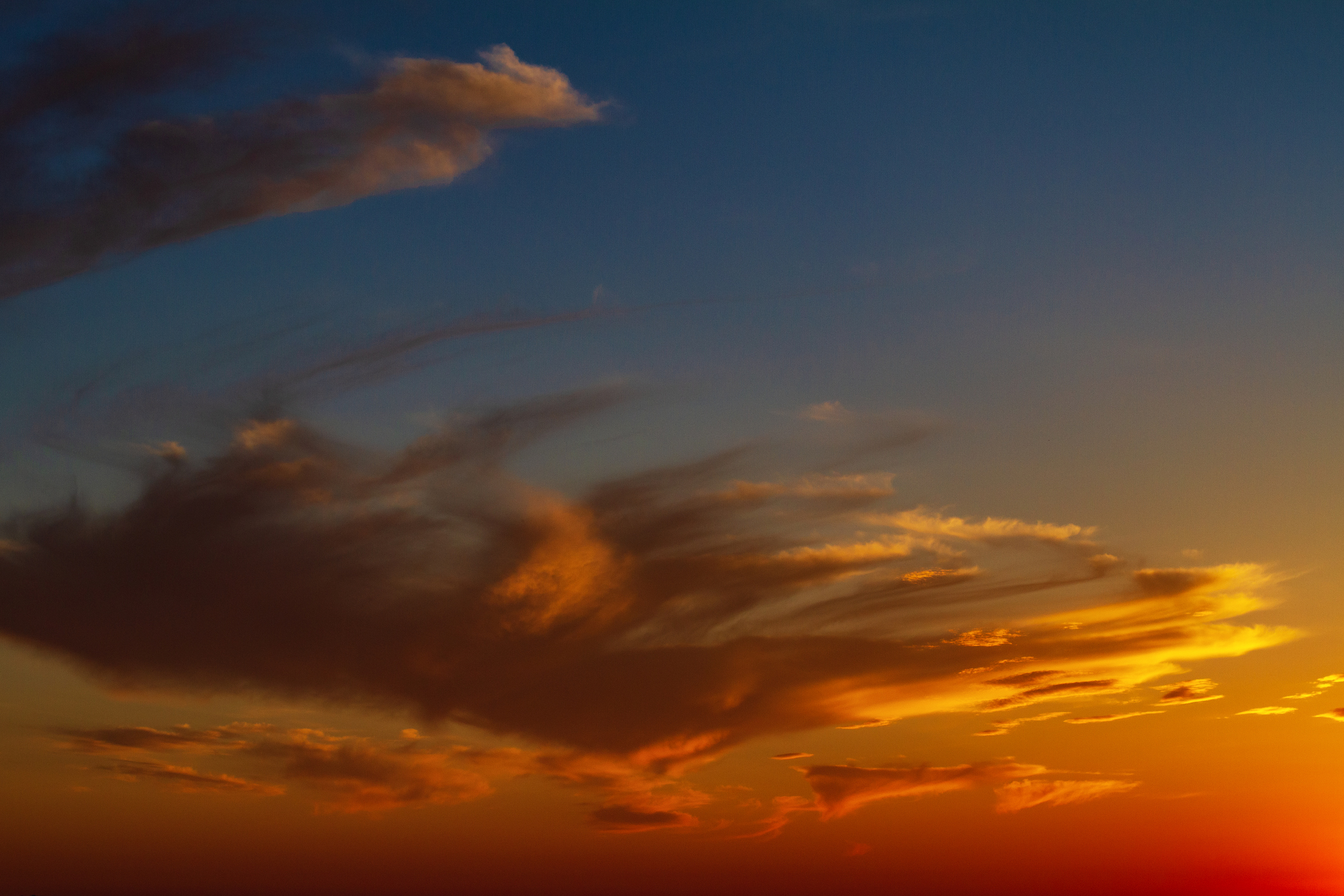 beautiful bright sky with clouds at sunset