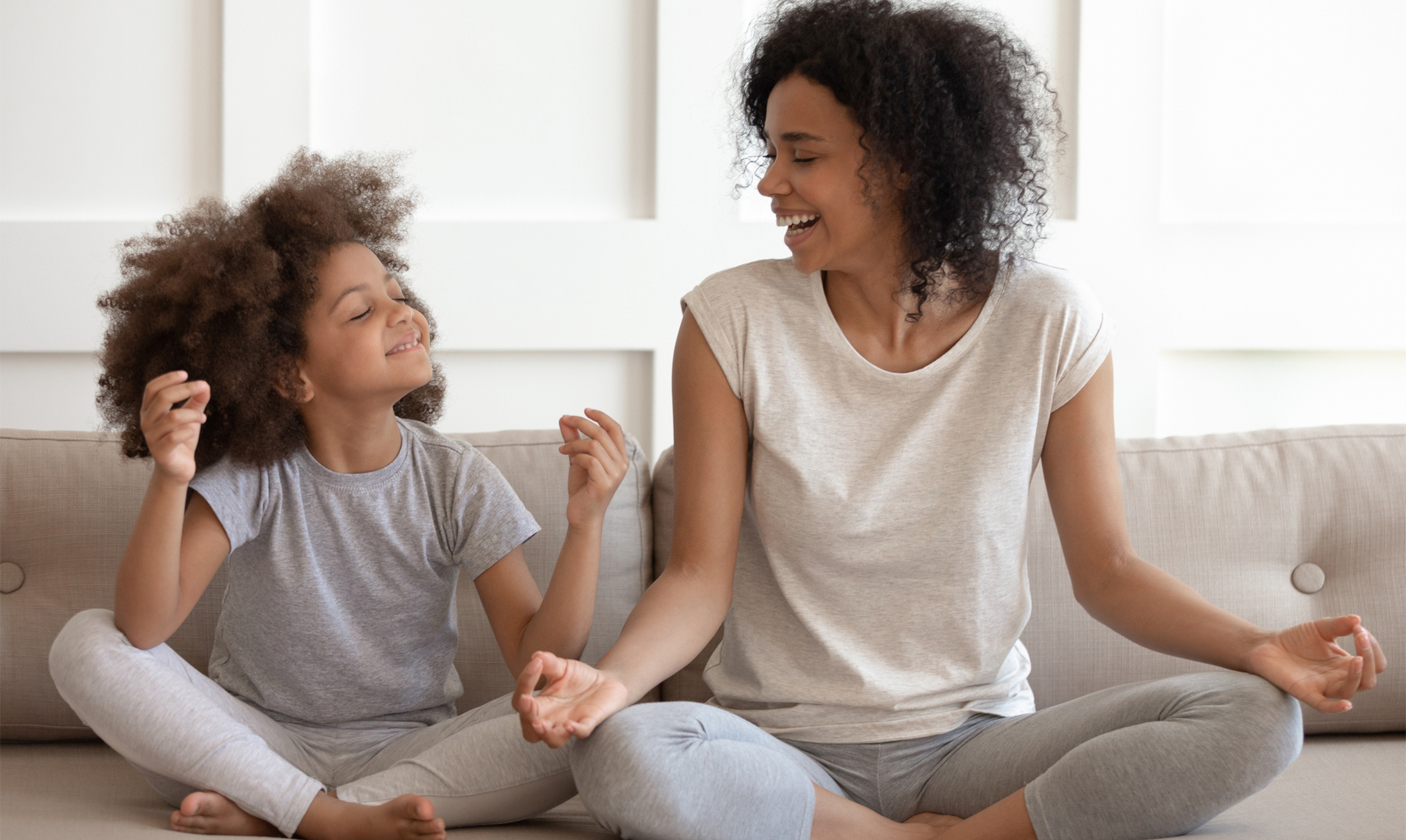 mom and daughter meditation