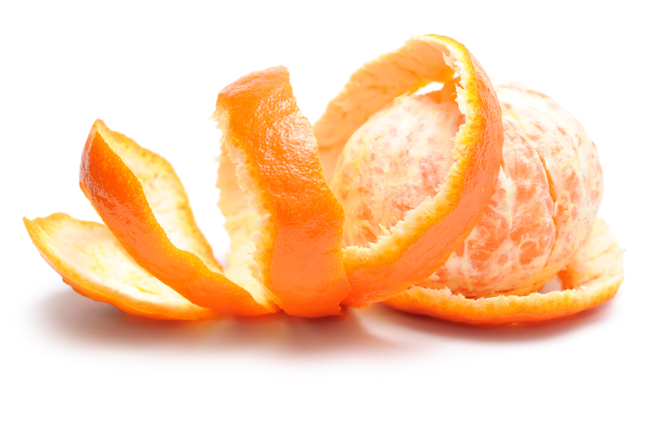 Tangerine with the taken off peel