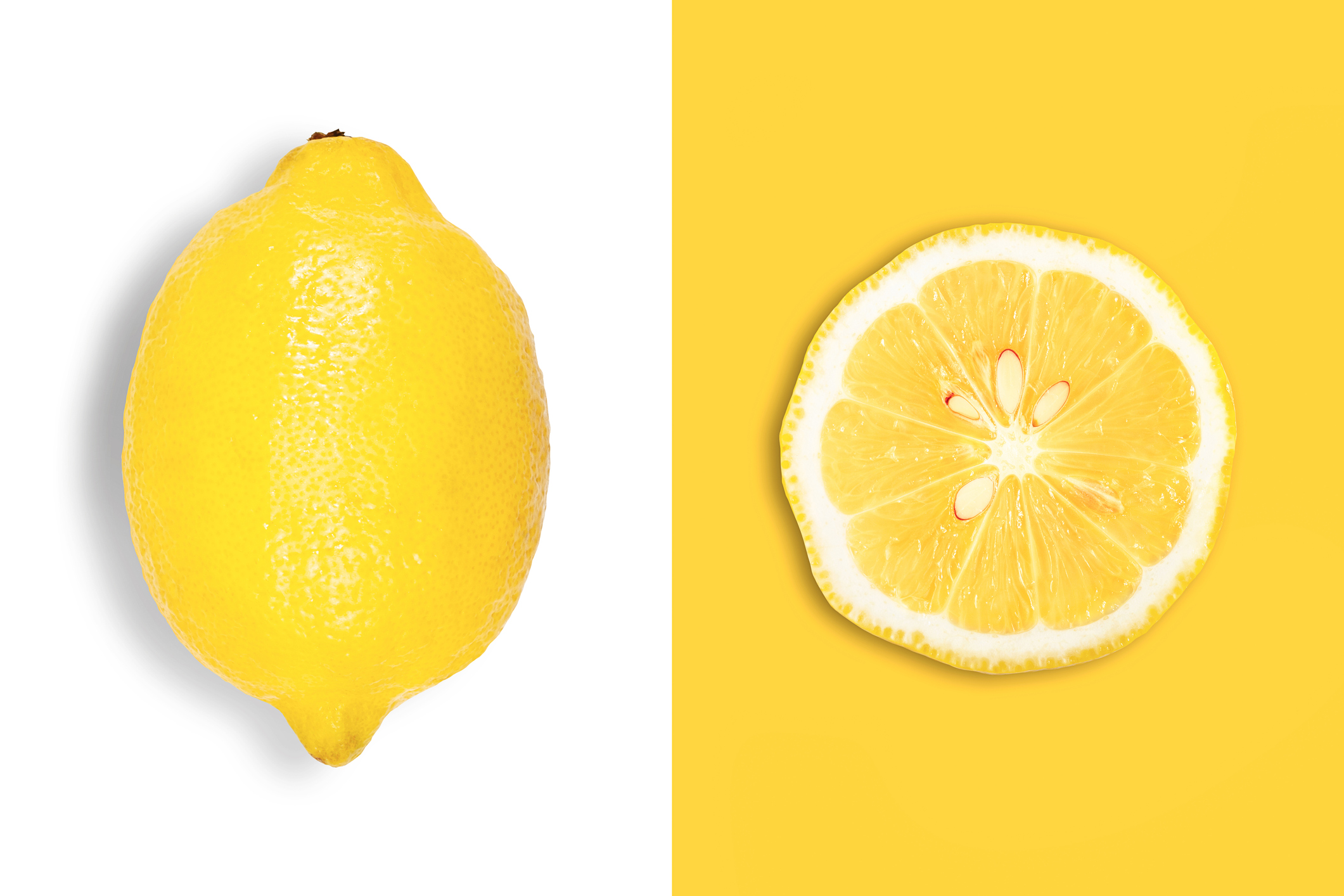 Creative layout made of big lemon and slice