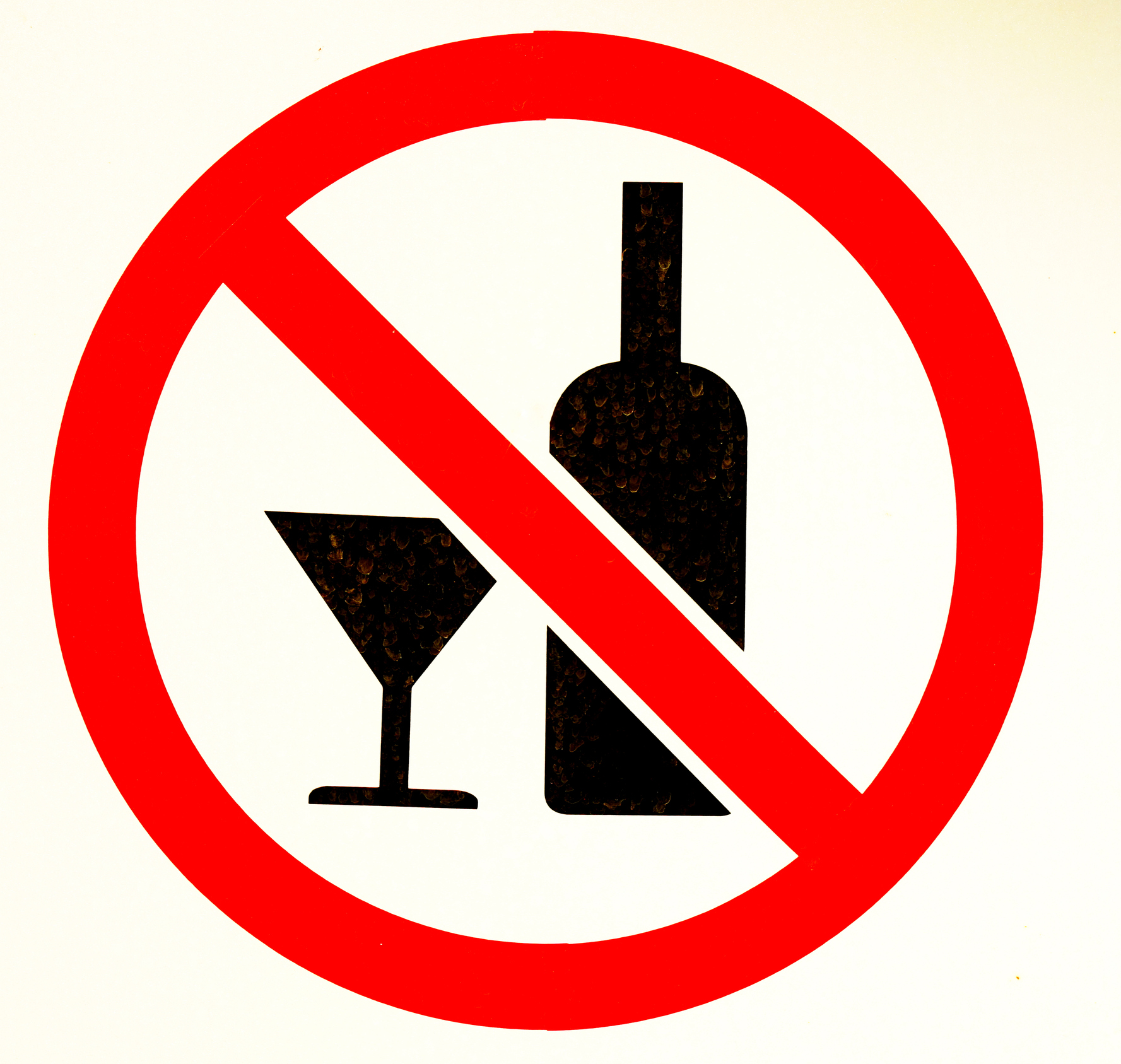 Sign no alcohol