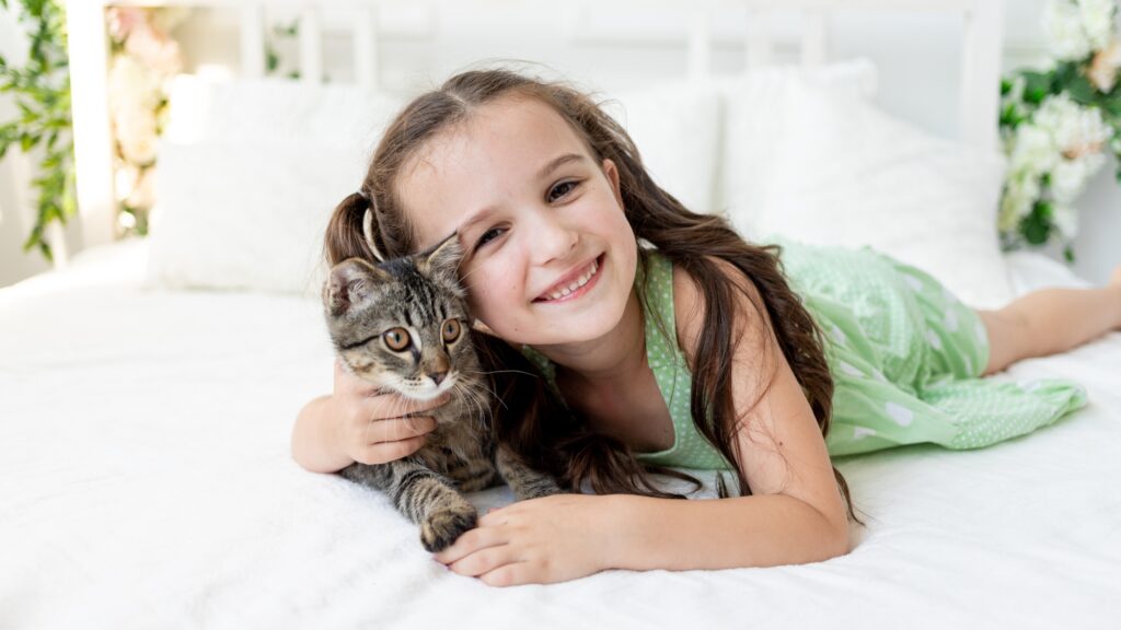 girl with cat