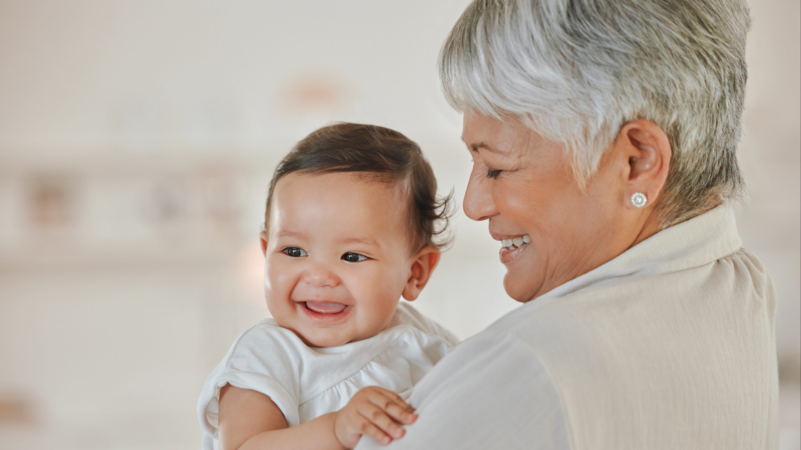 grandmother with baby