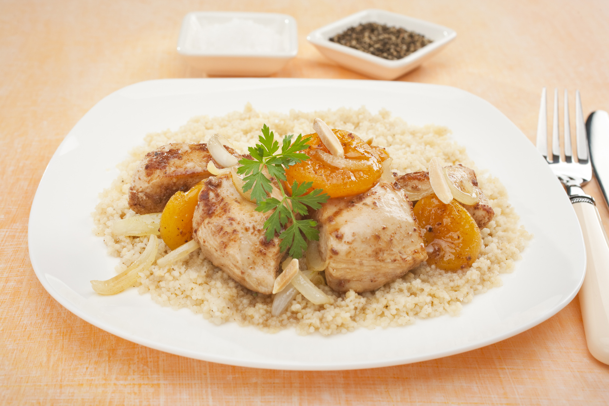 Stew Chicken Apricot Tagine with Couscous