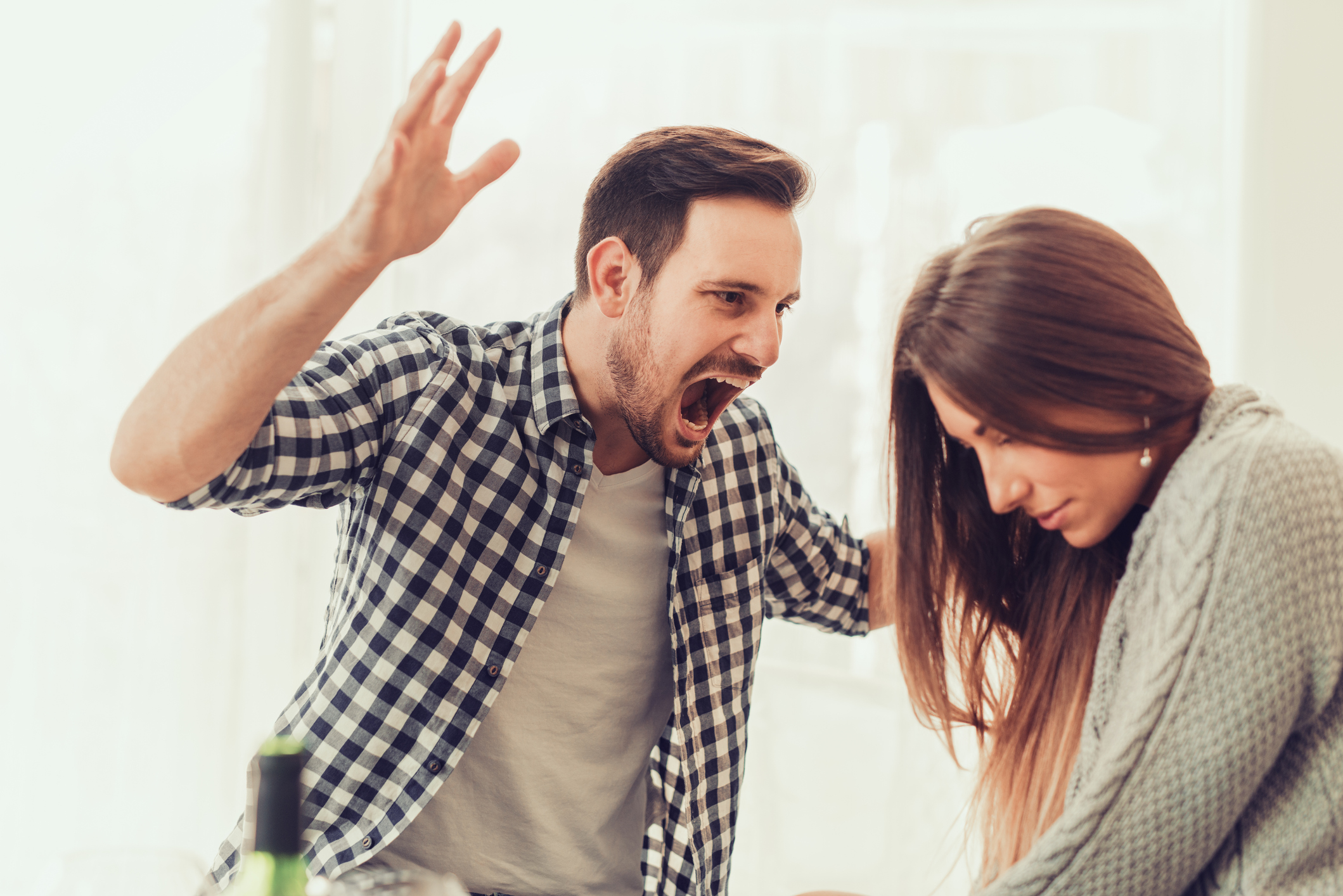 Man and woman in disagreement