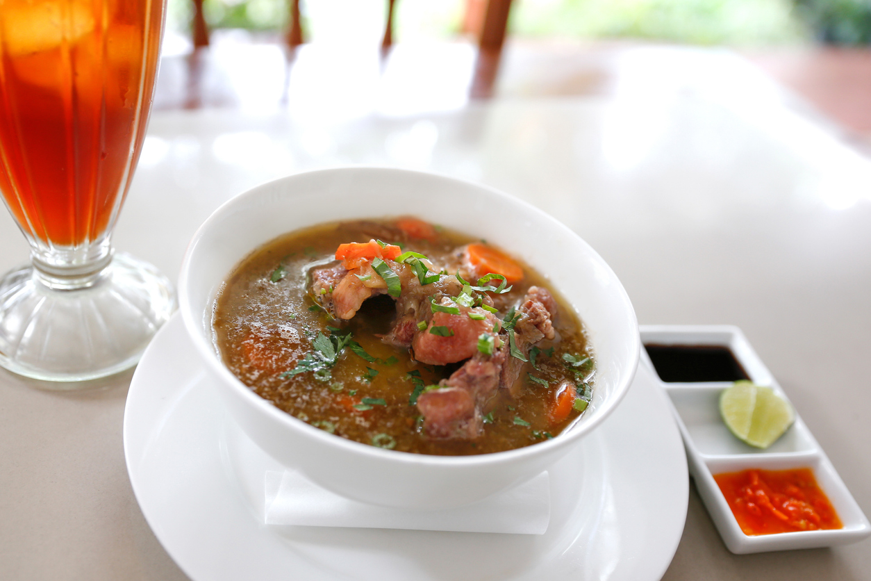 Indonesian oxtail beef soup