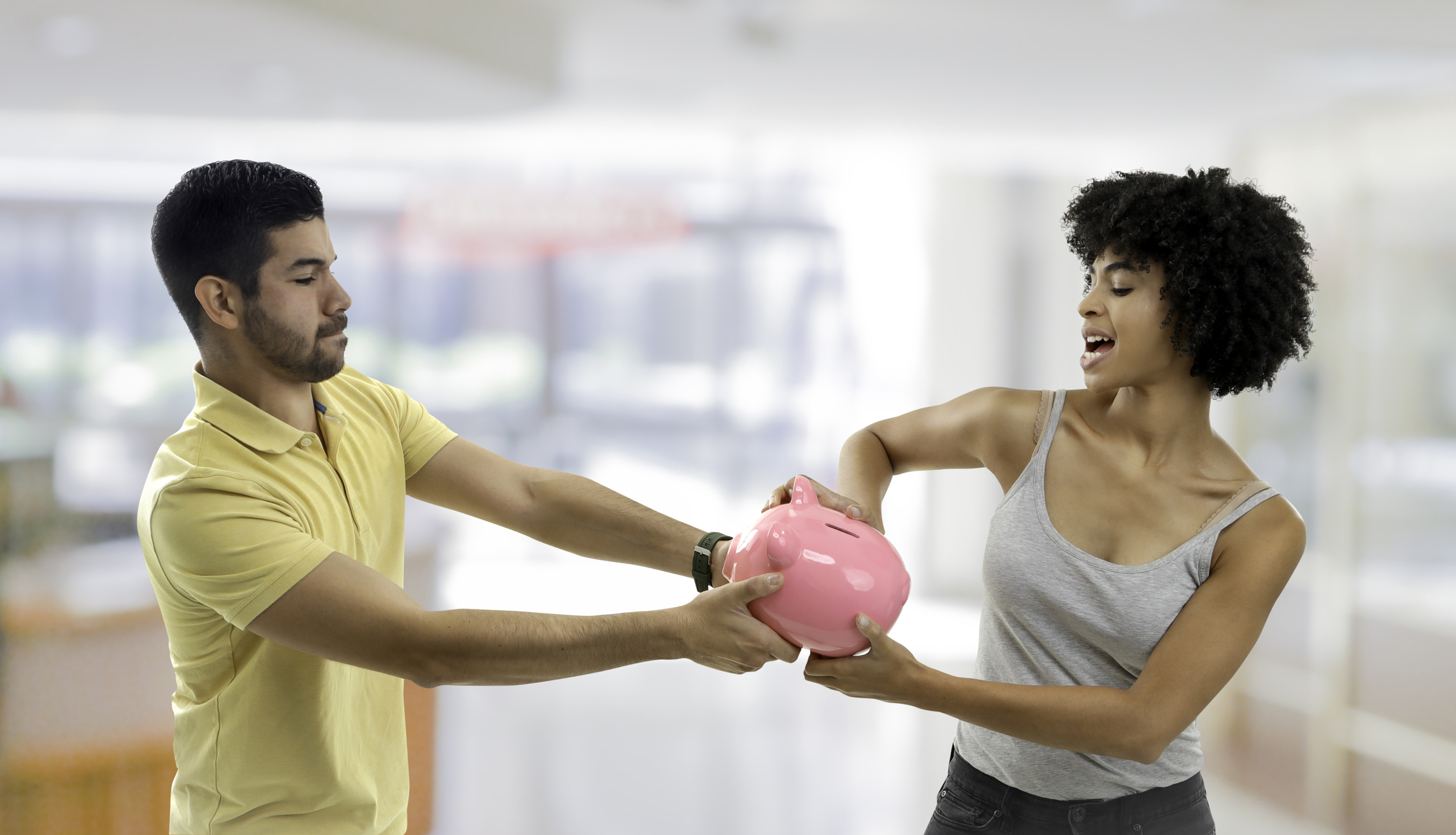 Couple fighting over money