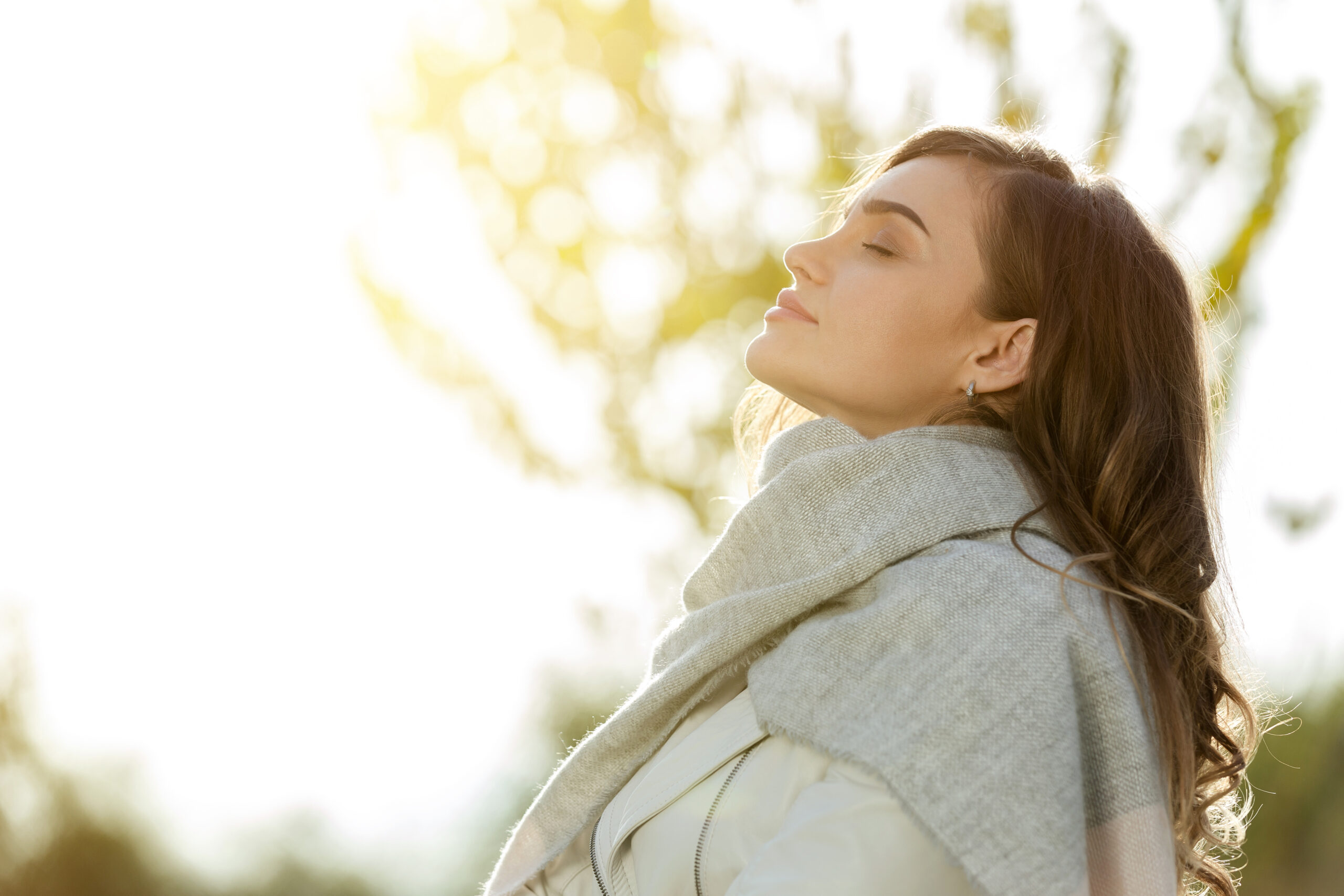 Woman feeling autumn