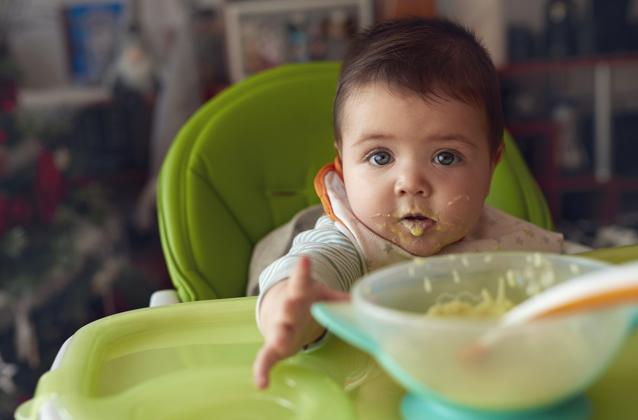 cute baby girl eating