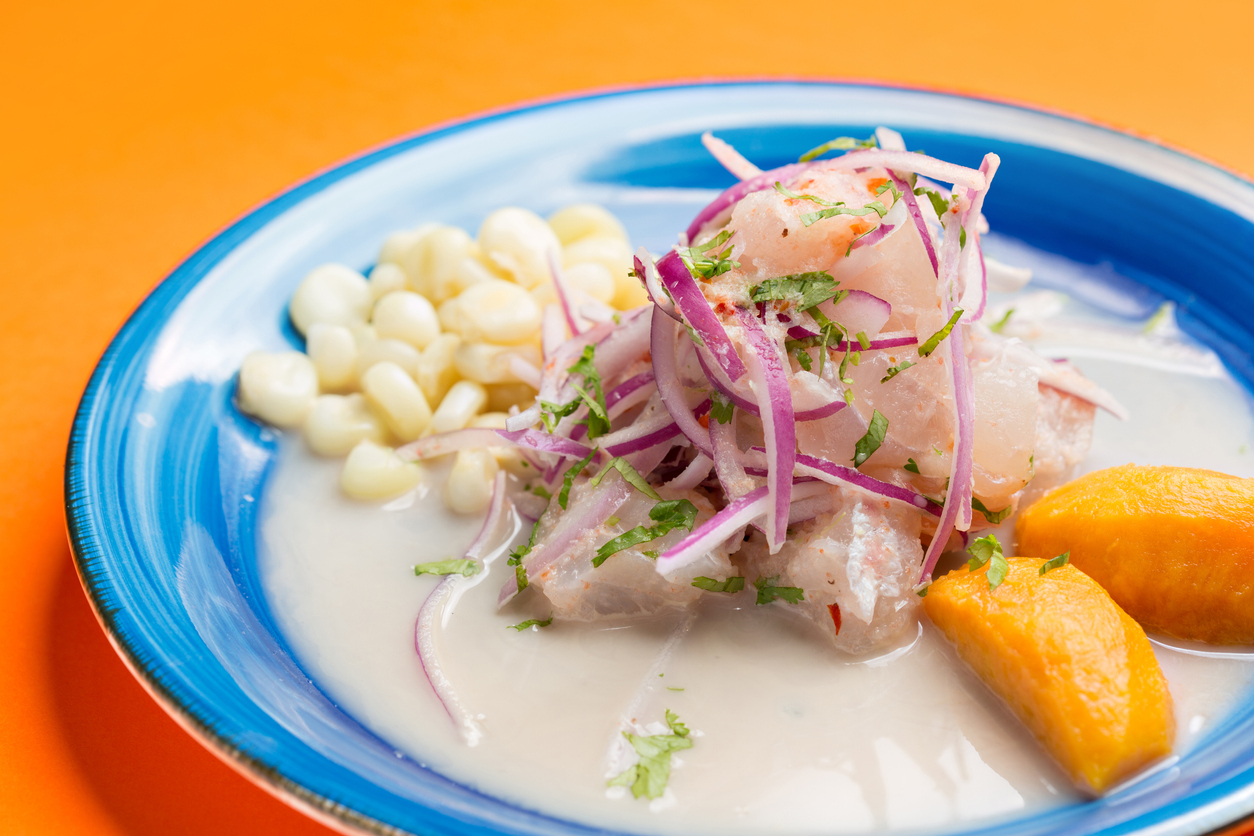 Seafood ceviche, typical dish from Peru.