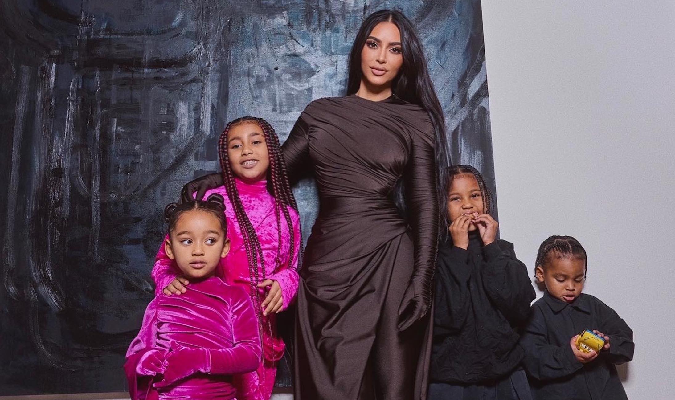 Kim Kardashian with kids North