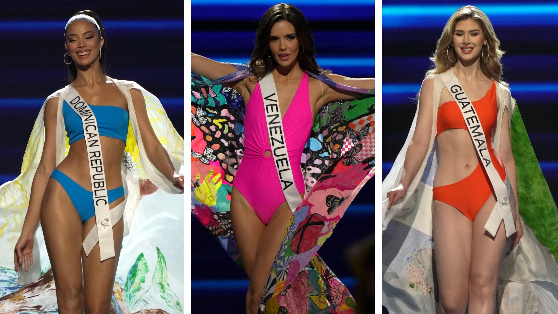 desfile de traje de baño en preliminar de Miss Universo