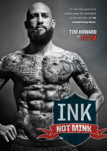 Tim howard PETA animales tatuajes