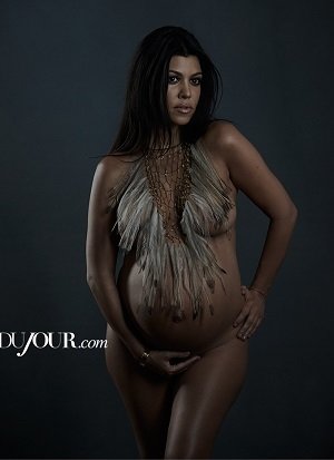 Kourtney Kardashian naked and pregnant