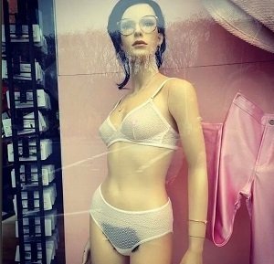 American Apparel mannequin with pubic hair