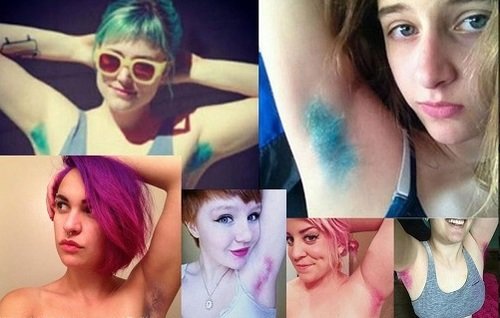 women with dyed pits