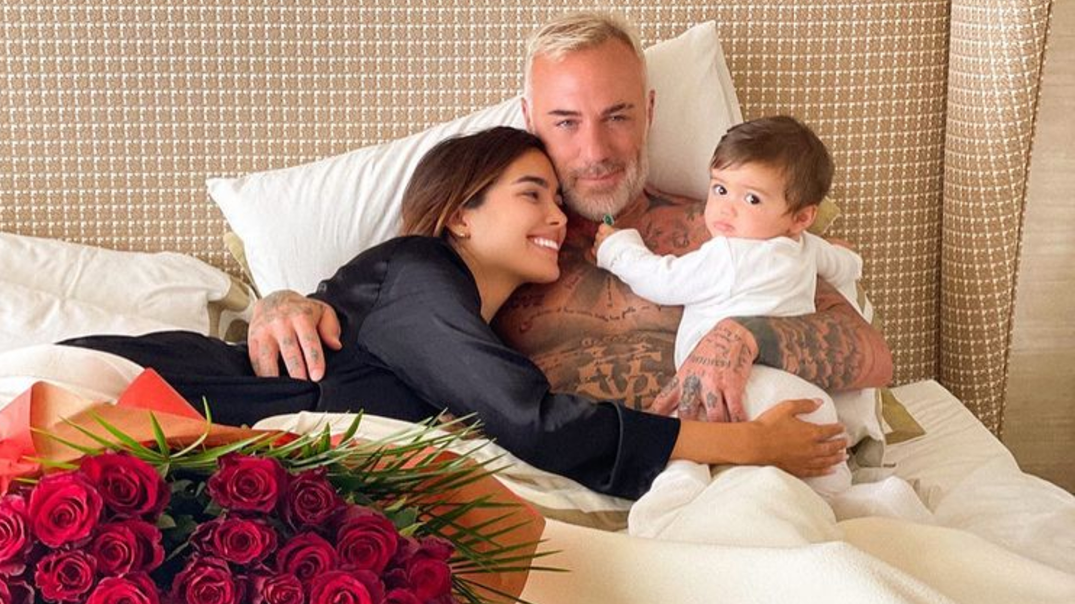 sharon fonseca y gianluca vacchi con hijita