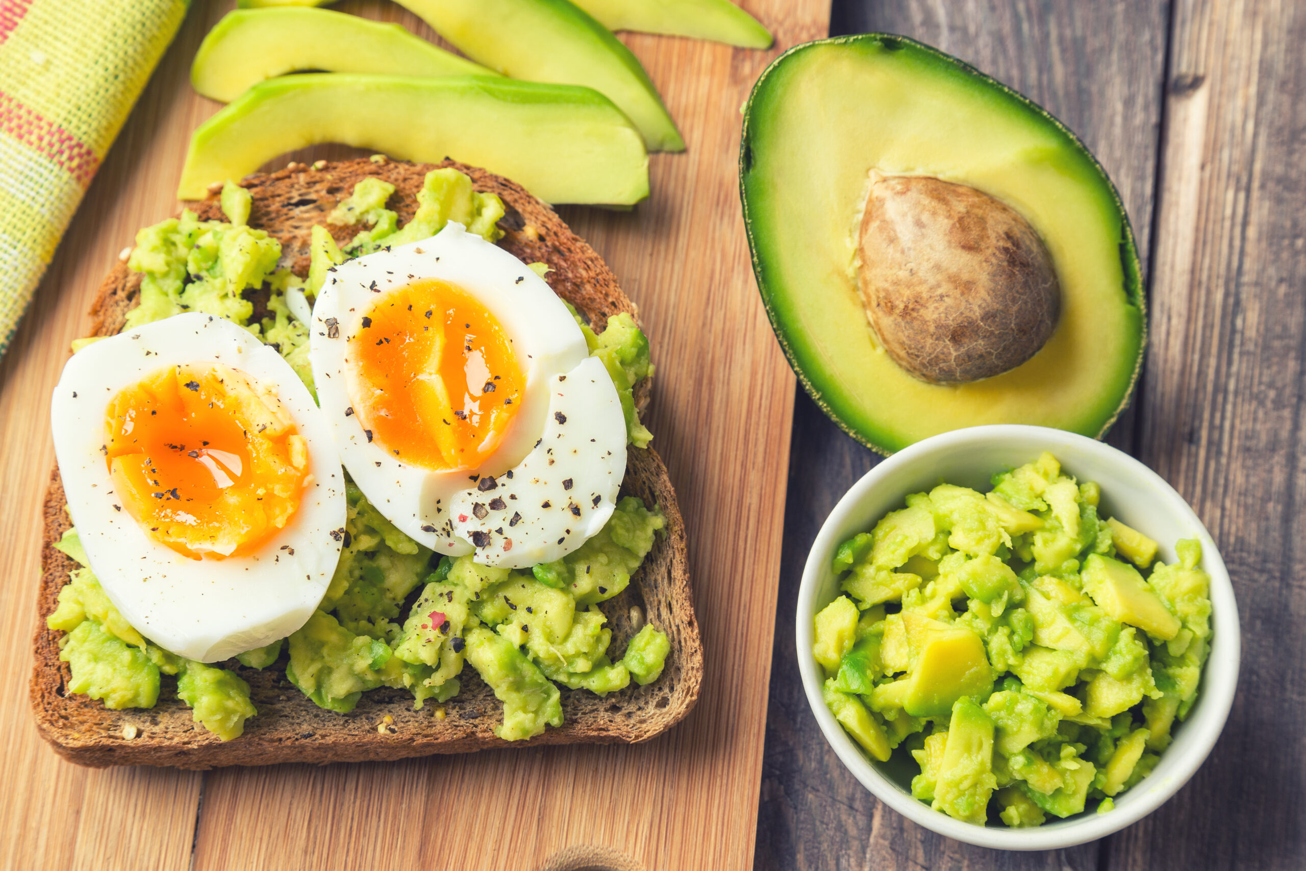 Toast with avocado and egg