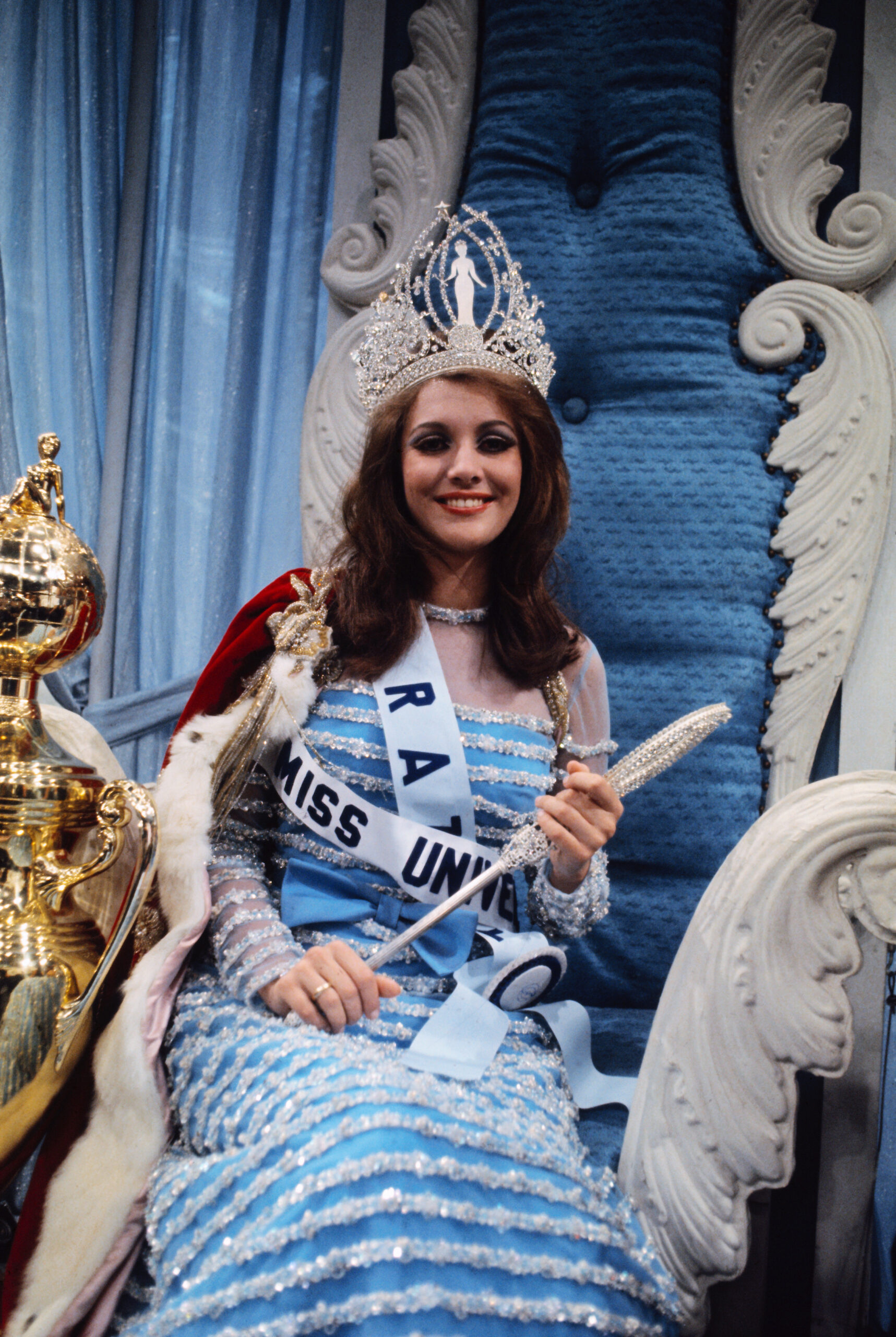 Miss Universe 1968 Posing in Chair