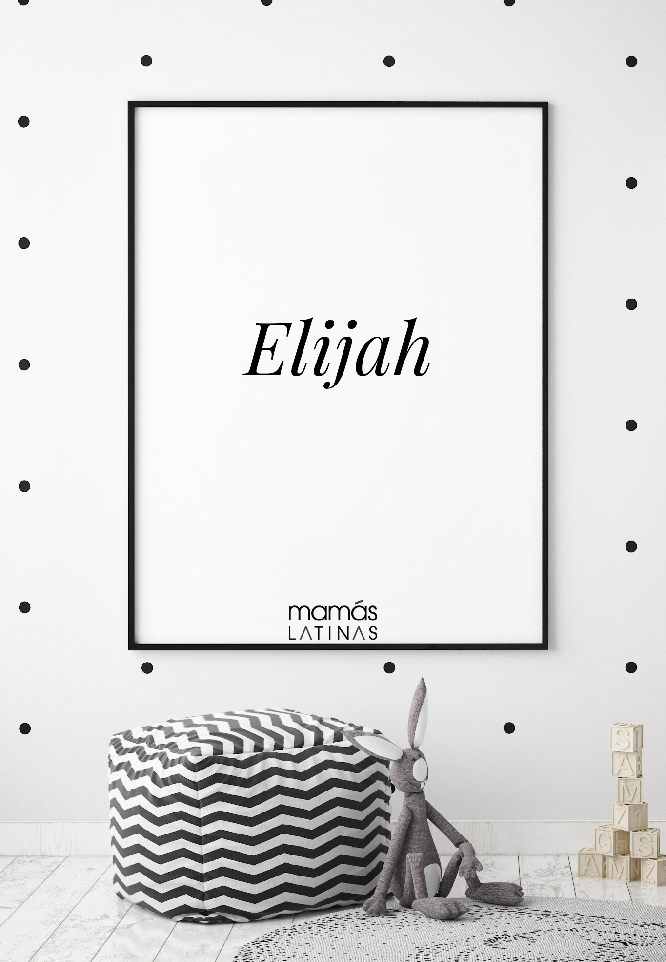 mock up poster frames in children bedroom, Scandinavian style interior background, 3D render