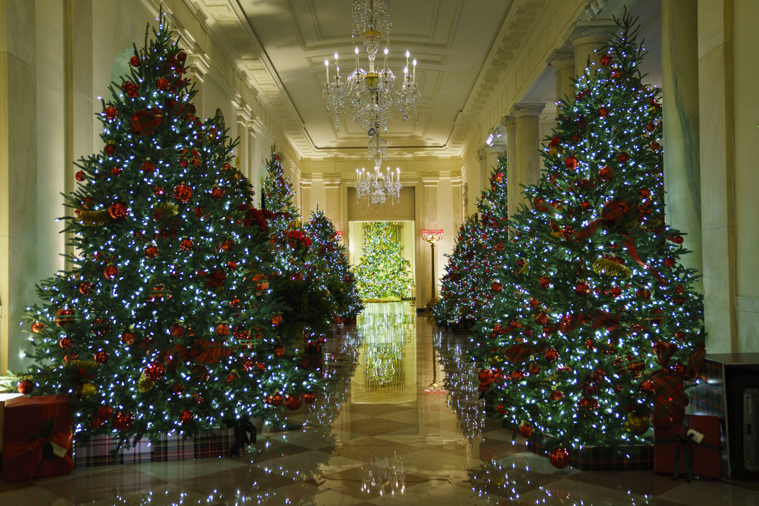 White House Holds Press Preview For Its Christmas Décor