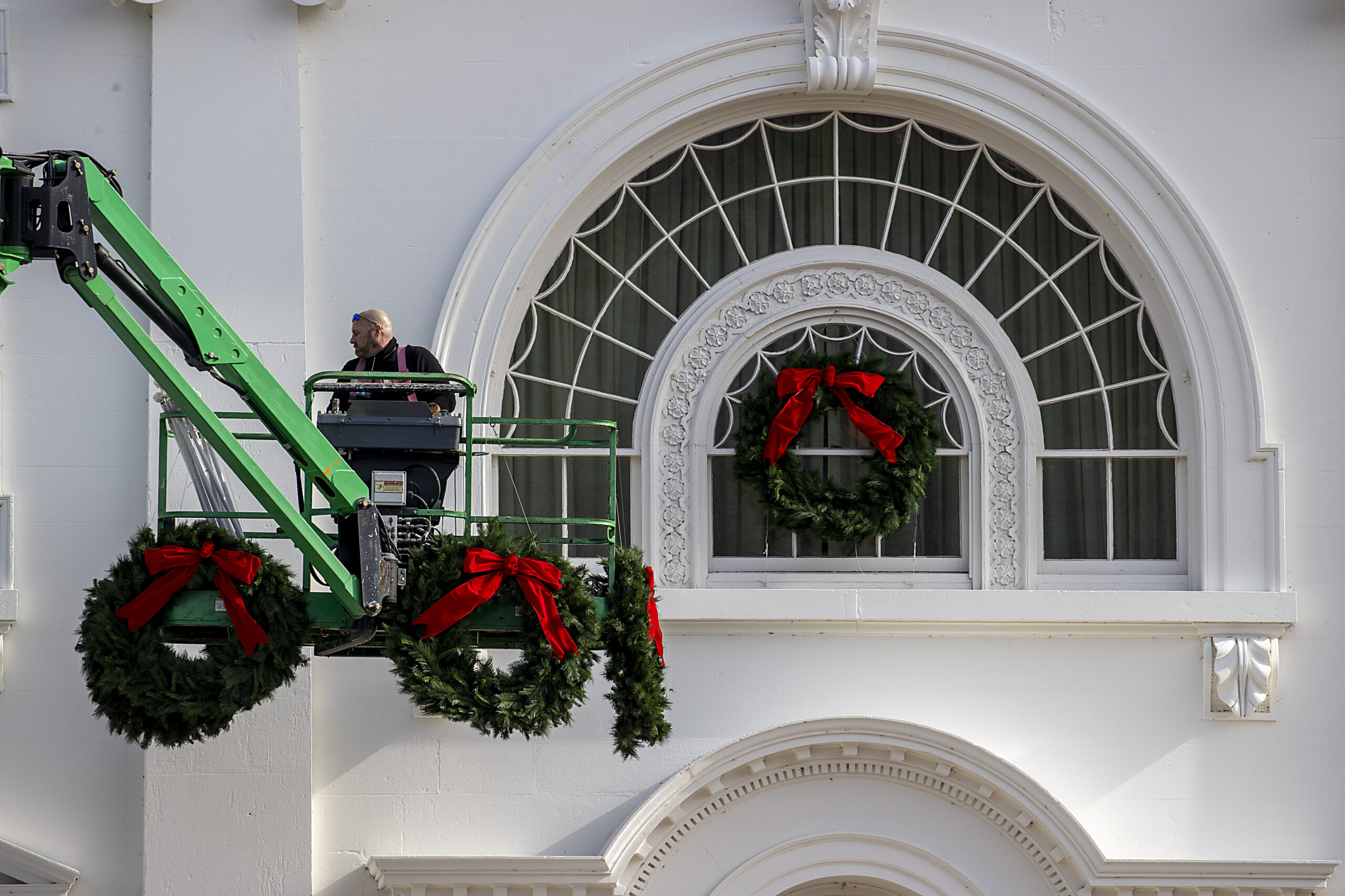 Preparations Underway At The White House For The Holiday Season