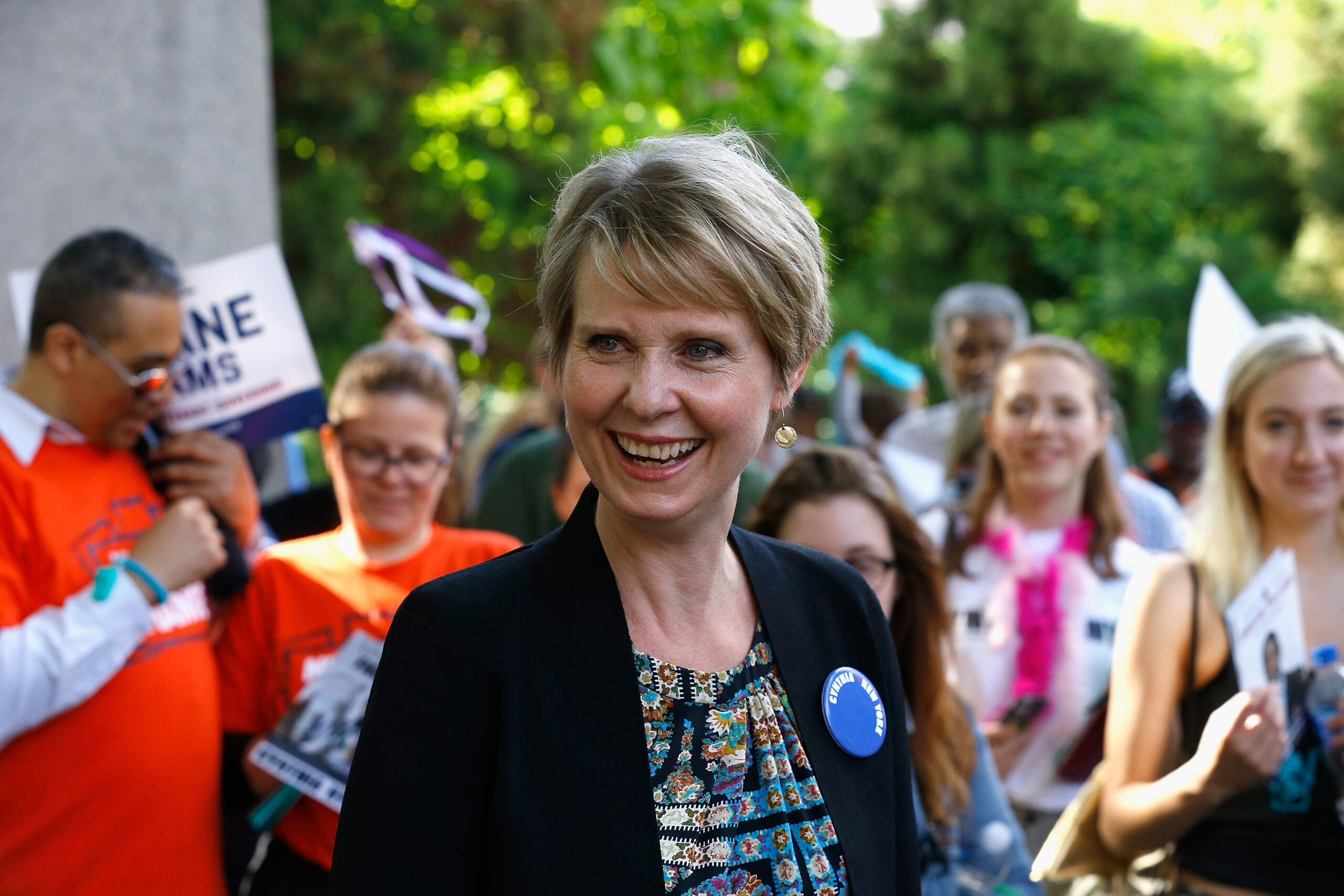 Cynthia Nixon Petitioning Parade