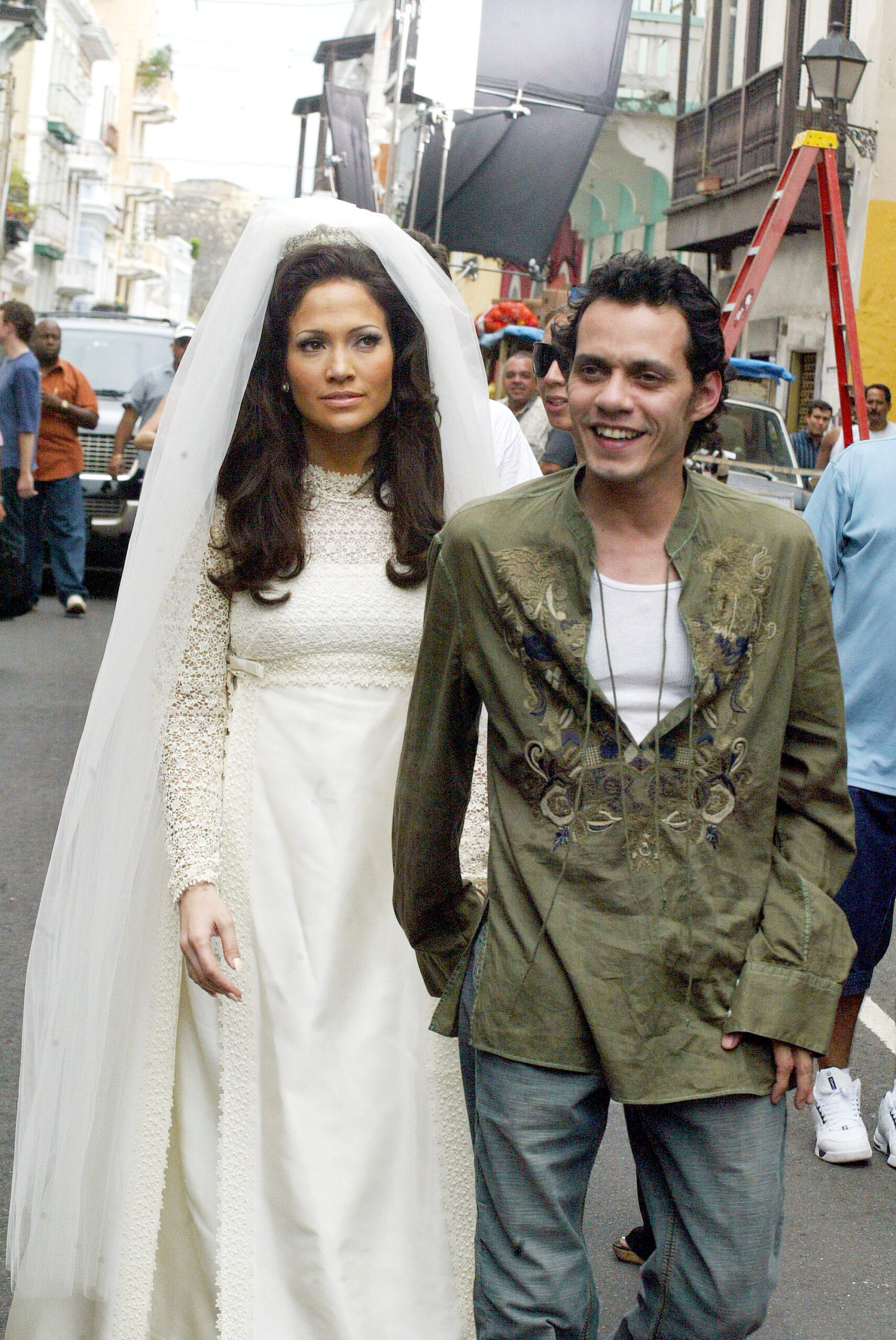 Jennifer Lopez and Marc Anthony on Location for "El Cantante" in Puerto Rico -  Day 1