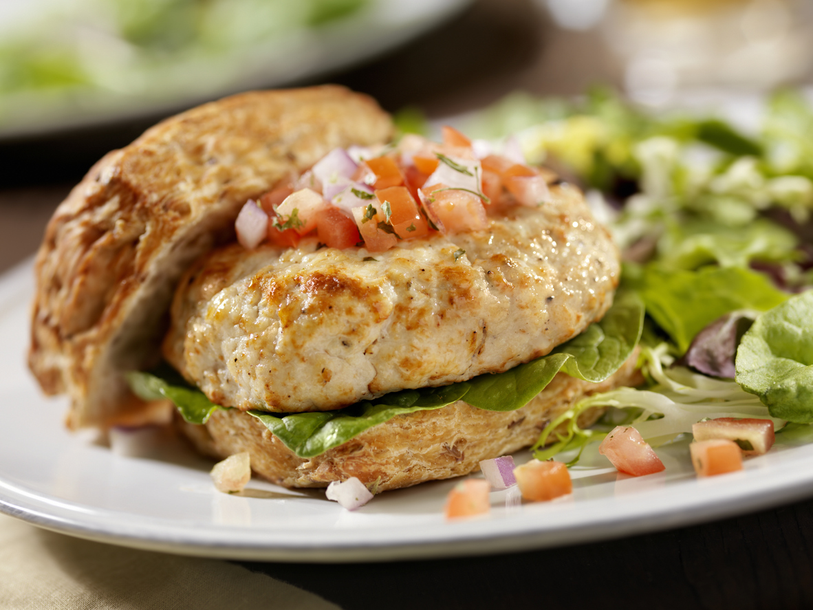 Turkey Burger with Spinach and Salsa