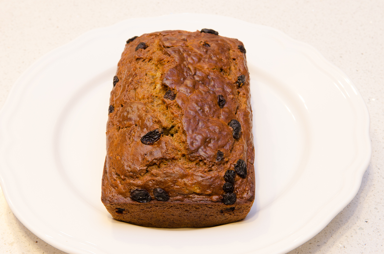 banana bread on white dish