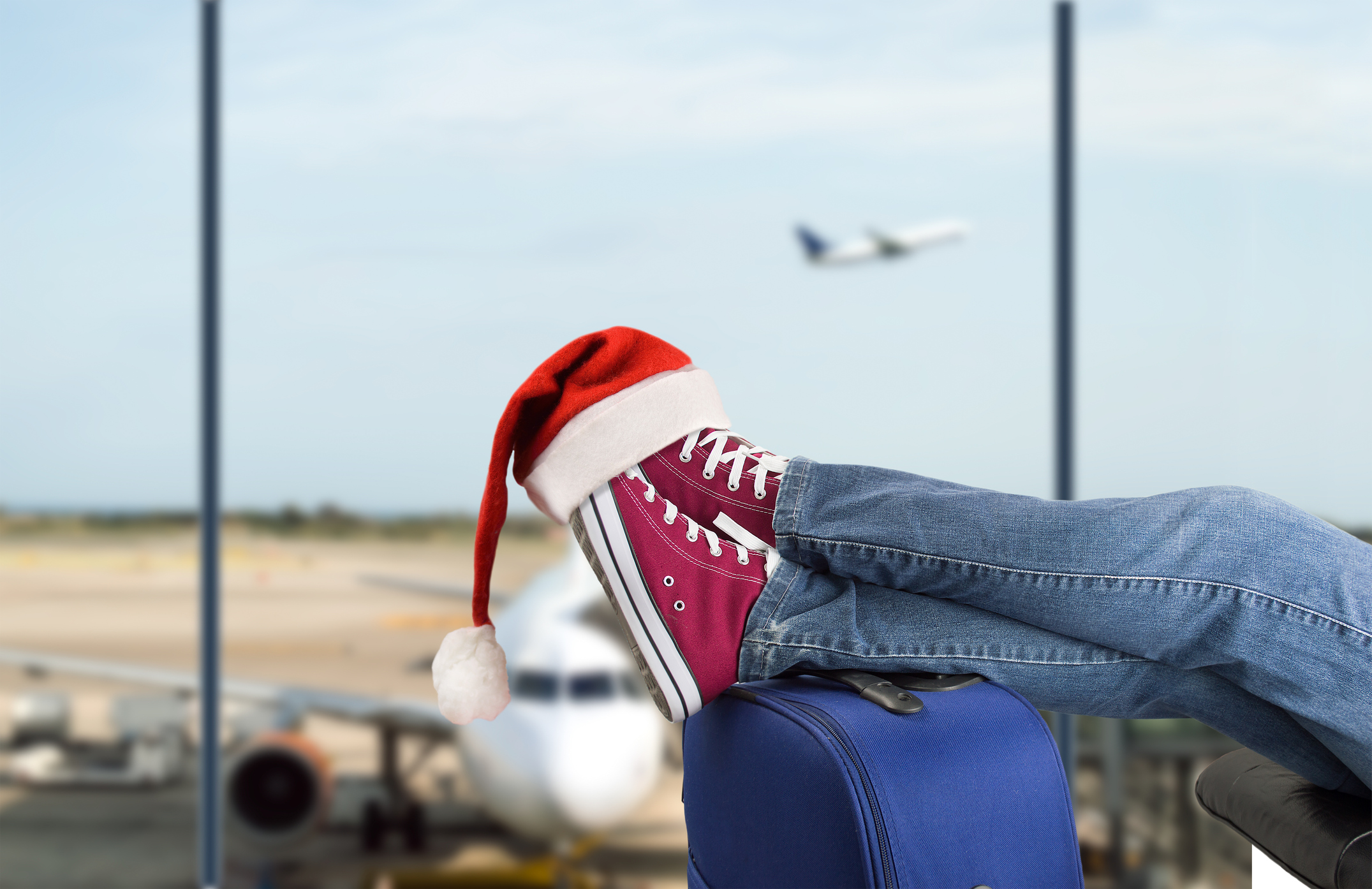 Teenage passenger at the airport