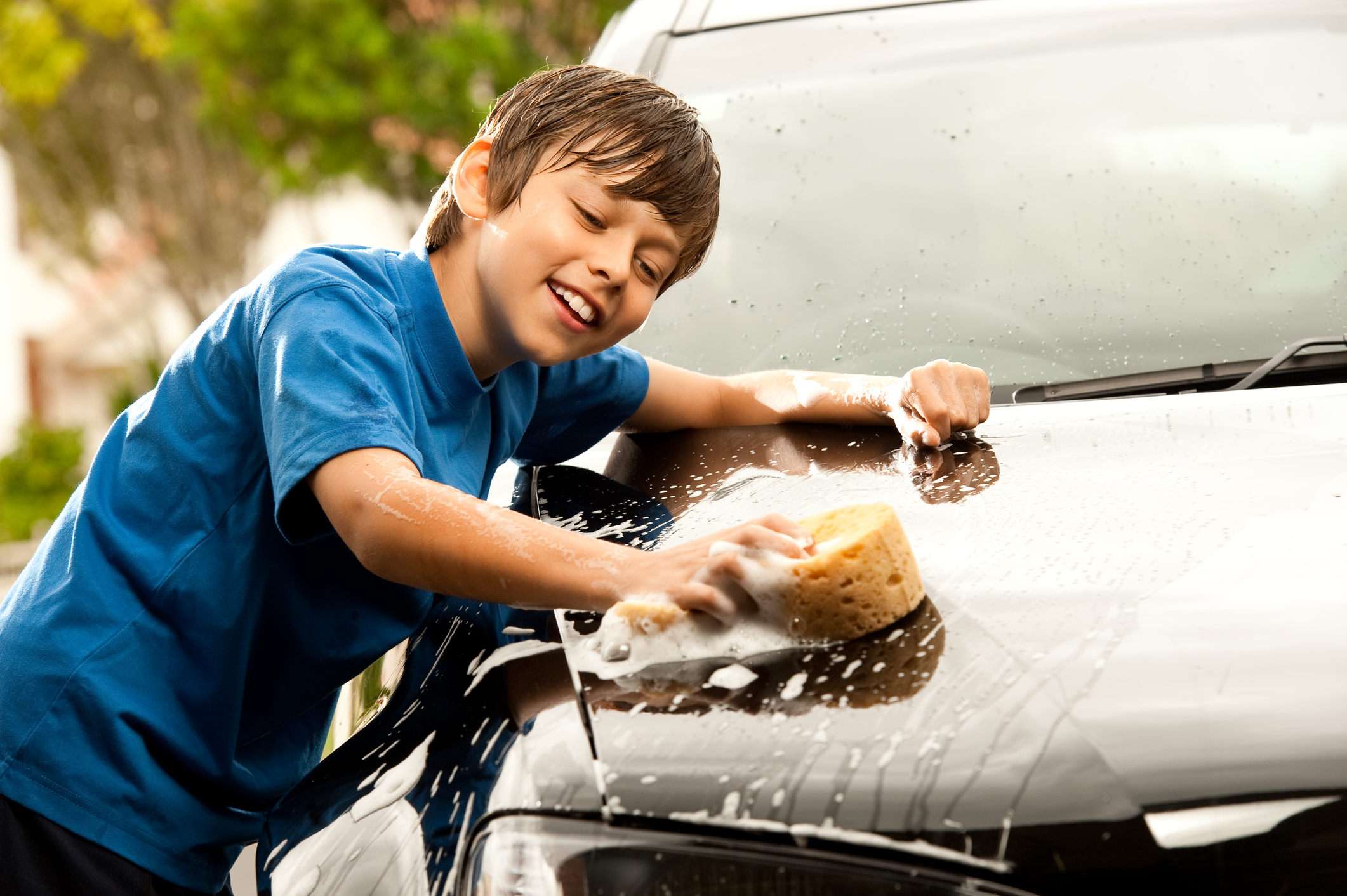 I love washing Dads car!